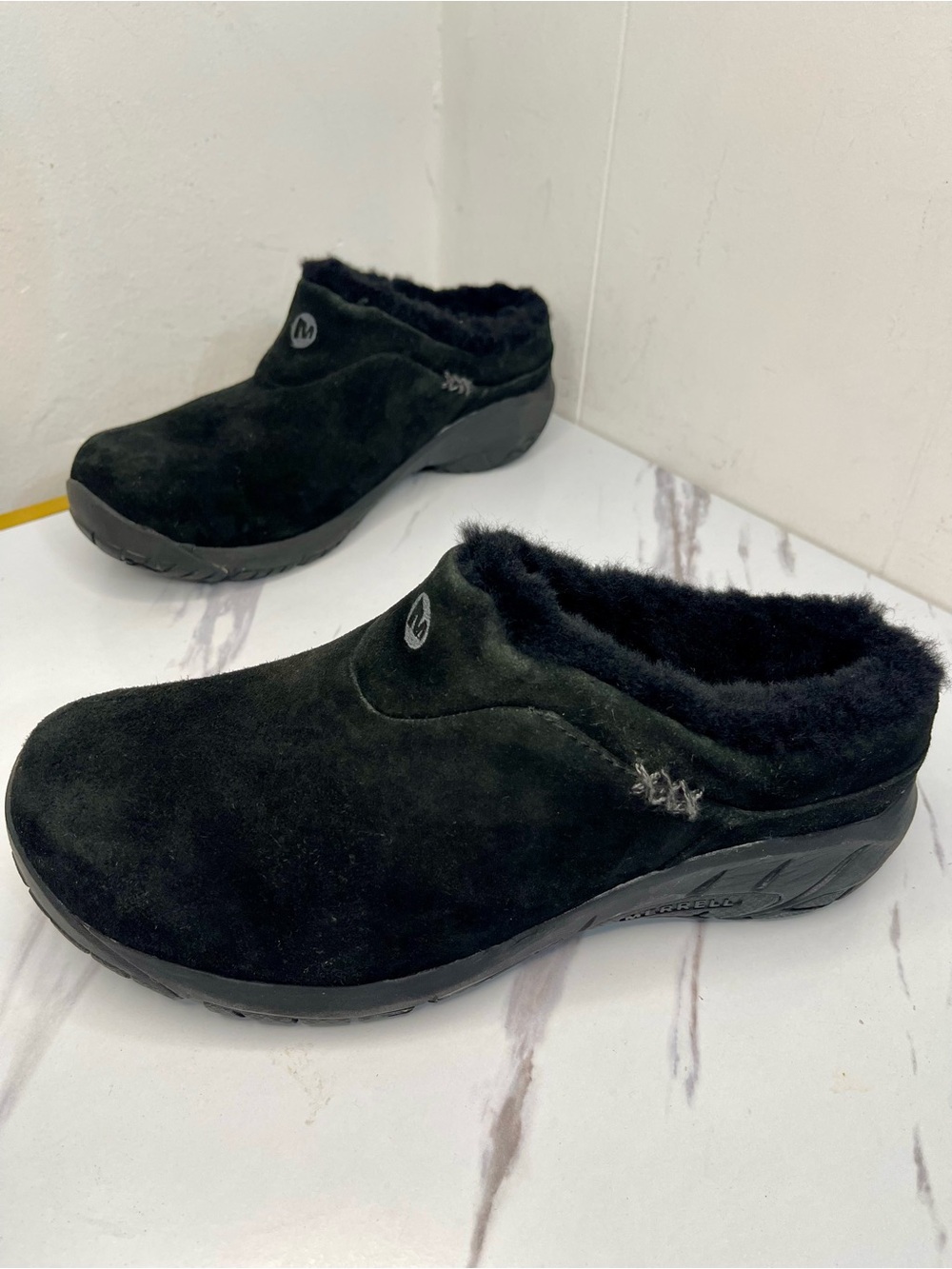 Merrell Women's Primo Chill Slide Shoes Sz 9 Clogs Suede Black Slip On